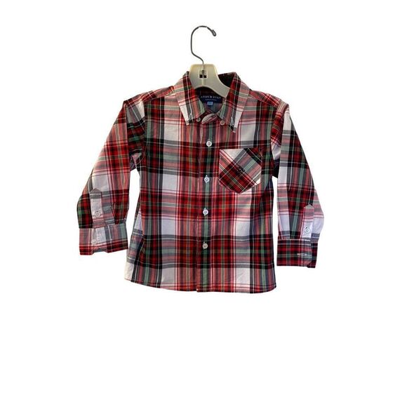 Andy and Evan NWOT toddler boys plaid holiday Christmas shirt size 2T ￼ - Picture 1 of 4